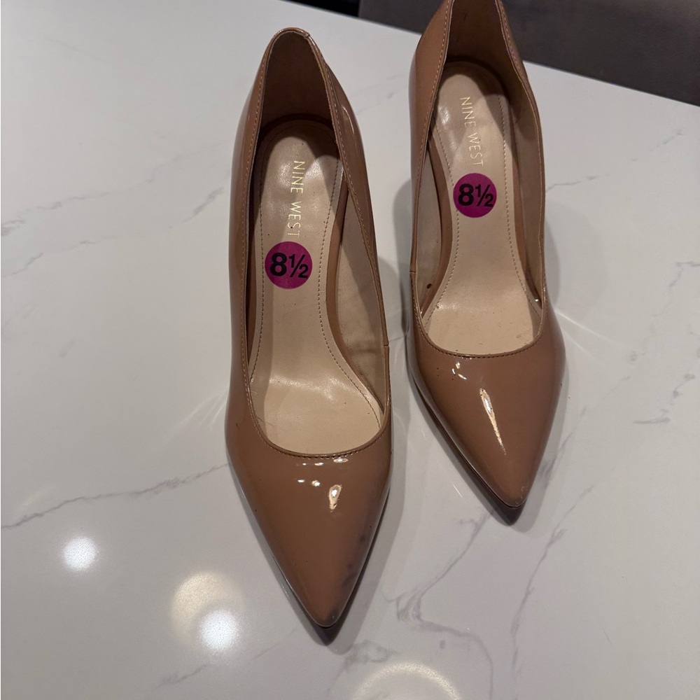 Nine West Tan Heels Classic Pointed-Toe Pumps